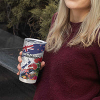 New Zealand Christmas Tumbler Cup Meri Kirihimete-Tuatara and Pohutukawa White Color LT03 - Polynesian Pride