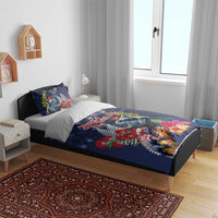 Australia and New Zealand Bedding Set Merry Christmas-Tuatara and Koala with Plants Xmas Style LT03 - Polynesian Pride