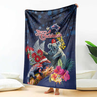 Australia and New Zealand Blanket Merry Christmas-Tuatara and Koala with Plants Xmas Style LT03 - Polynesian Pride
