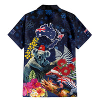 Australia and New Zealand Family Matching Mermaid Dress and Hawaiian Shirt Merry Christmas-Tuatara and Koala with Plants Xmas Style LT03 - Polynesian Pride