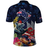 Australia and New Zealand Polo Shirt Merry Christmas-Tuatara and Koala with Plants Xmas Style LT03 - Polynesian Pride