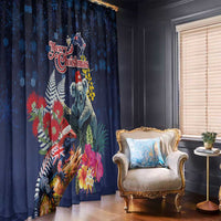 Australia and New Zealand Window Curtain Merry Christmas-Tuatara and Koala with Plants Xmas Style LT03 - Polynesian Pride
