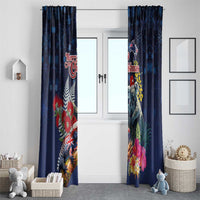 Australia and New Zealand Window Curtain Merry Christmas-Tuatara and Koala with Plants Xmas Style LT03 - Polynesian Pride