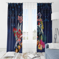 Australia and New Zealand Window Curtain Merry Christmas-Tuatara and Koala with Plants Xmas Style LT03 - Polynesian Pride