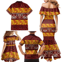 Samoa Siapo and Tapa Family Matching Mermaid Dress and Hawaiian Shirt Pacific Tribal Pattern with Hibiscus Striped Style LT03 - Polynesian Pride
