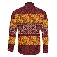 Samoa Siapo and Tapa Family Matching Summer Maxi Dress and Hawaiian Shirt Pacific Tribal Pattern with Hibiscus Striped Style LT03 - Polynesian Pride