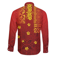 Samoa Tapa Pacific Tribal Pattern Family Matching Short Sleeve Bodycon Dress and Hawaiian Shirt Hibiscus and Plumeria LT03 - Polynesian Pride