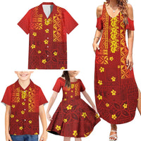 Samoa Tapa Pacific Tribal Pattern Family Matching Summer Maxi Dress and Hawaiian Shirt Hibiscus and Plumeria LT03 - Polynesian Pride
