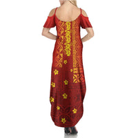 Samoa Tapa Pacific Tribal Pattern Family Matching Summer Maxi Dress and Hawaiian Shirt Hibiscus and Plumeria LT03 - Polynesian Pride
