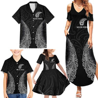 New Zealand Netball Family Matching Summer Maxi Dress and Hawaiian Shirt Koru and Maori Tattoo Jersey LT03 - Polynesian Pride