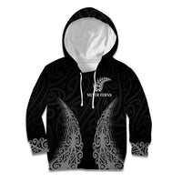 New Zealand Netball Kid Hoodie Koru and Maori Tattoo Jersey LT03 Hoodie Black - Polynesian Pride