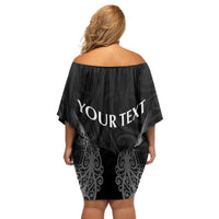 New Zealand Netball Off Shoulder Short Dress Koru and Maori Tattoo Jersey LT03 - Polynesian Pride