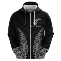 New Zealand Netball Zip Hoodie Koru and Maori Tattoo Jersey LT03 - Polynesian Pride
