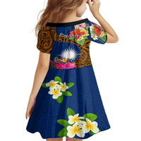 Personalised Marshall Islands Manit Day Family Matching Off Shoulder Maxi Dress and Hawaiian Shirt Marshall Seal Mix Hibiscus Flower Maori Pattern Style LT03 - Polynesian Pride