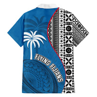 Fiji Rugby Family Matching Off Shoulder Maxi Dress and Hawaiian Shirt Coat of Arms Palm Tree Mix Polynesia Tapa Pattern LT03 - Polynesian Pride