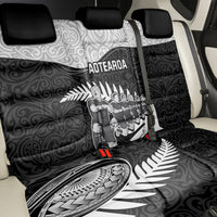 New Zealand World Cup 2023 Back Car Seat Cover Aotearoa Haka Rugby with Silver Fern Maori Ethnic Pattern LT03 - Polynesian Pride