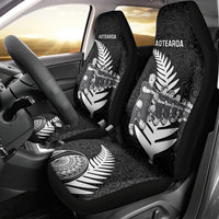 New Zealand World Cup 2023 Car Seat Cover Aotearoa Haka Rugby with Silver Fern Maori Ethnic Pattern LT03 - Polynesian Pride