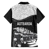 New Zealand World Cup 2023 Family Matching Short Sleeve Bodycon Dress and Hawaiian Shirt Aotearoa Haka Rugby with Silver Fern Maori Ethnic Pattern LT03 - Polynesian Pride