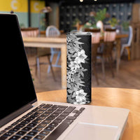 Hawaii Tropical Leaves and Flowers Skinny Tumbler Tribal Polynesian Pattern Black White Style LT03 - Polynesian Pride