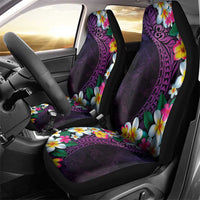 Hawaiian Plumeria-Polynesian Art Tattoo Mauve Color Car Seat Cover LT03 - Polynesian Pride