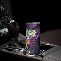 Hawaiian Plumeria-Polynesian Art Tattoo Mauve Color Skinny Tumbler LT03 - Polynesian Pride