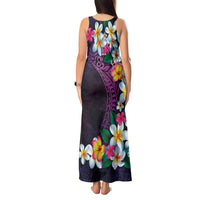 Hawaiian Plumeria-Polynesian Art Tattoo Mauve Color Tank Maxi Dress LT03 - Polynesian Pride