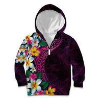 Hawaiian Plumeria-Polynesian Art Tattoo Plum Pink Color Kid Hoodie LT03 Zip Hoodie Pink - Polynesian Pride