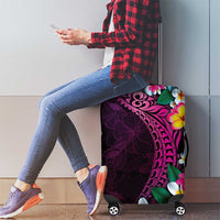 Hawaiian Plumeria-Polynesian Art Tattoo Plum Pink Color Luggage Cover LT03 - Polynesian Pride