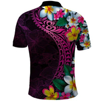 Hawaiian Plumeria-Polynesian Art Tattoo Plum Pink Color Polo Shirt LT03 - Polynesian Pride
