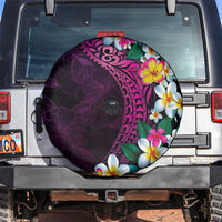 Hawaiian Plumeria-Polynesian Art Tattoo Plum Pink Color Spare Tire Cover LT03 Pink - Polynesian Pride