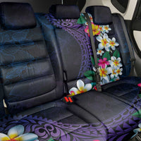 Hawaiian Plumeria-Polynesian Art Tattoo Frosted Blue Violet Color Back Car Seat Cover LT03 - Polynesian Pride