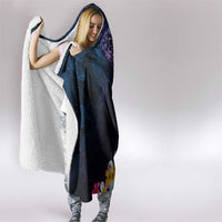 Hawaiian Plumeria-Polynesian Art Tattoo Frosted Blue Violet Color Hooded Blanket LT03 - Polynesian Pride