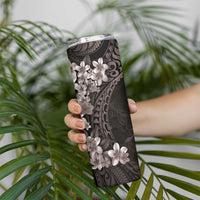 Hawaiian Plumeria-Polynesian Art Tattoo Grayscale Color Skinny Tumbler LT03 - Polynesian Pride