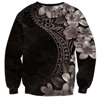 Hawaiian Plumeria-Polynesian Art Tattoo Grayscale Color Sweatshirt