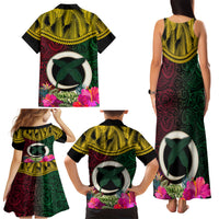 Vanuatu 44th Anniversary Independence Day Family Matching Tank Maxi Dress and Hawaiian Shirt Boars Tusk and Namele Plant LT03 - Polynesian Pride
