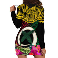 Vanuatu 44th Anniversary Independence Day Hoodie Dress Boars Tusk and Namele Plant LT03 - Polynesian Pride