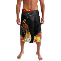 Papua New Guinea Independence Day Lavalava PNG Flag and Bird-of-Paradise LT03 Black - Polynesian Pride