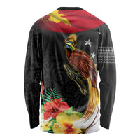 Papua New Guinea Independence Day Long Sleeve Shirt PNG Flag and Bird-of-Paradise LT03 - Polynesian Pride