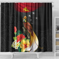 Papua New Guinea Independence Day Shower Curtain PNG Flag and Bird-of-Paradise LT03 - Polynesian Pride