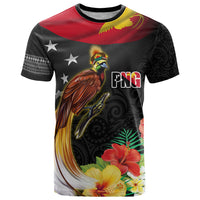 Papua New Guinea Independence Day T Shirt PNG Flag and Bird-of-Paradise LT03 Black - Polynesian Pride