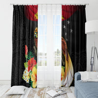 Papua New Guinea Independence Day Window Curtain PNG Flag and Bird-of-Paradise LT03 - Polynesian Pride