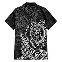 Hawaii Monk Seal and Dolphin Family Matching Puletasi and Hawaiian Shirt Polynesian Kakau Pattern Black White Color LT03 - Polynesian Pride