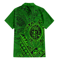 Hawaii Monk Seal and Dolphin Family Matching Mermaid Dress and Hawaiian Shirt Polynesian Kakau Pattern Green LT03 - Polynesian Pride