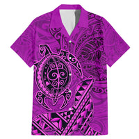 Hawaii Monk Seal and Dolphin Family Matching Mermaid Dress and Hawaiian Shirt Polynesian Kakau Pattern Pink LT03 Dad's Shirt - Short Sleeve Pink - Polynesian Pride