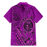 Hawaii Monk Seal and Dolphin Family Matching Mermaid Dress and Hawaiian Shirt Polynesian Kakau Pattern Pink LT03 - Polynesian Pride