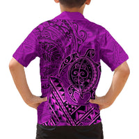 Hawaii Monk Seal and Dolphin Hawaiian Shirt Polynesian Kakau Pattern Pink