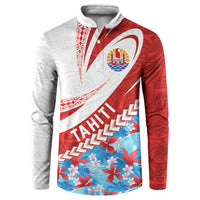 Personalized Tahiti Surfing 2026 Button Sweatshirt Marquesan Tattoo-Sporty Style LT03 Multicolor - Polynesian Pride
