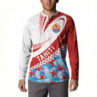 Personalized Tahiti Surfing 2026 Button Sweatshirt Marquesan Tattoo-Sporty Style LT03 - Polynesian Pride