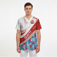 Personalized Tahiti Surfing 2026 Scrub Top Marquesan Tattoo-Sporty Style LT03 - Polynesian Pride