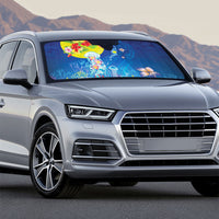 Palau Auto Sun Shade Jellyfish with Coral Reefs Ocean Vibe and Tapa Pattern LT03 - Polynesian Pride